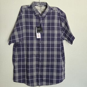 Eddie Bauer Men's Purple Plaid Button-Down Shirt